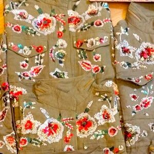 Zara women embroidered limited edition jacket oversized fits l-xl